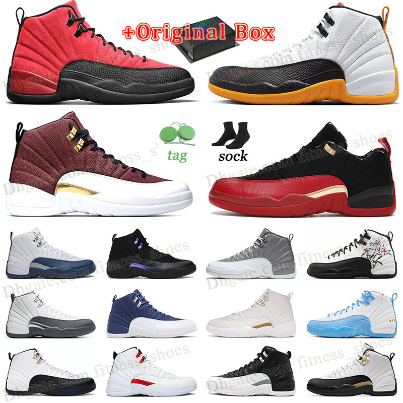 

Basketball Shoes Jump 12s Wholesale Fashion Designer 2022 New Mens Womens US12 US13 Eur 36-47 GS Floral 25 Year in China Stealth Concord FIBA With Box Sneakers Trainers, P28 40-47 dark grey
