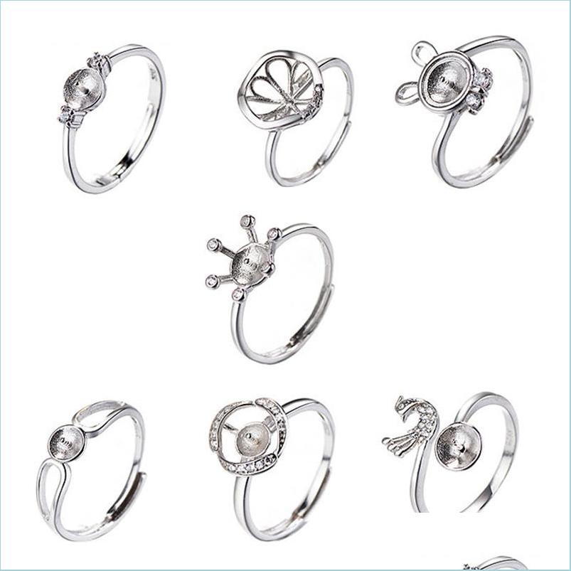

Jewelry Settings Fashion S925 Sterling Sier Rings Settings Pearl Ring 7 Styles Diy For Women Suitable 59Mm Jewelry Gift Drop Delivery Dhrpc