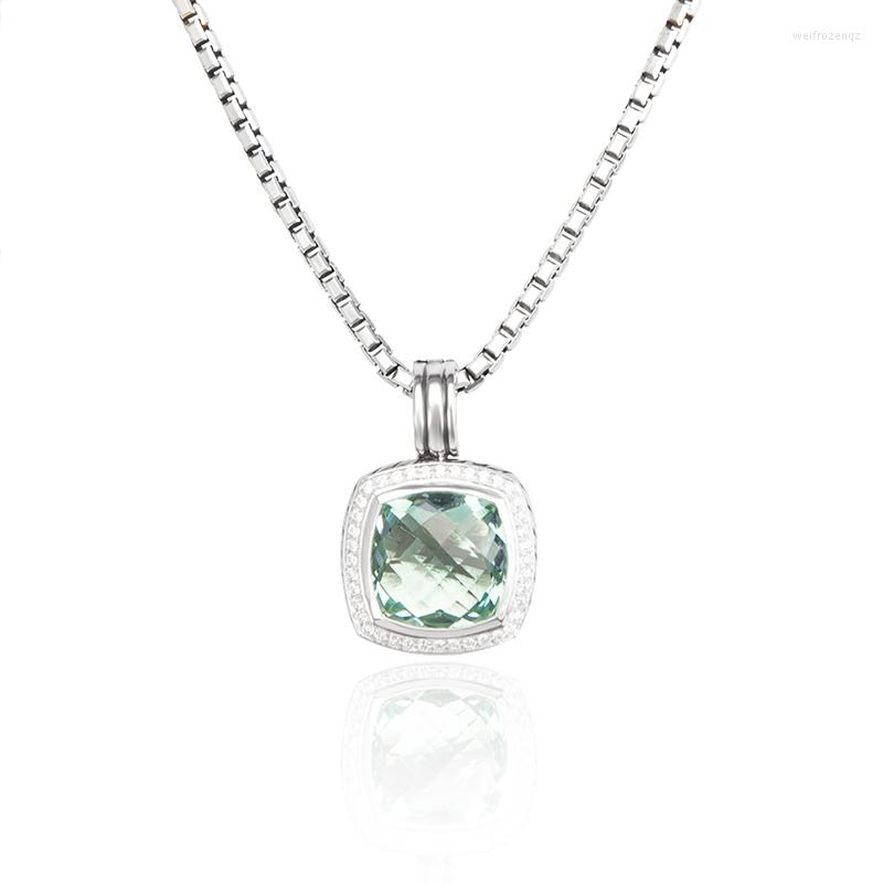 

Chains Jade Angel Real 925 Silver Necklace For Women 17mm Green Gemstone Pendant Design Fashion Ladies Jewelry Wedding
