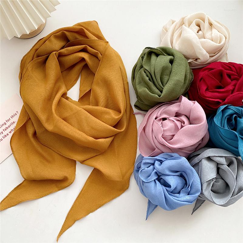 

Scarves Candy Colored Cotton Linen Rhombus Scarf Solid Color Soft Shawls Monochrome Silk Women Beautiful Gift