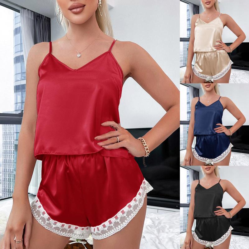 

Women' Sleepwear Fuzzy Pajama Set Nightgown For Women Lingerie Satin Sexy Nightie Slips Sleep Sets Silk, Pink