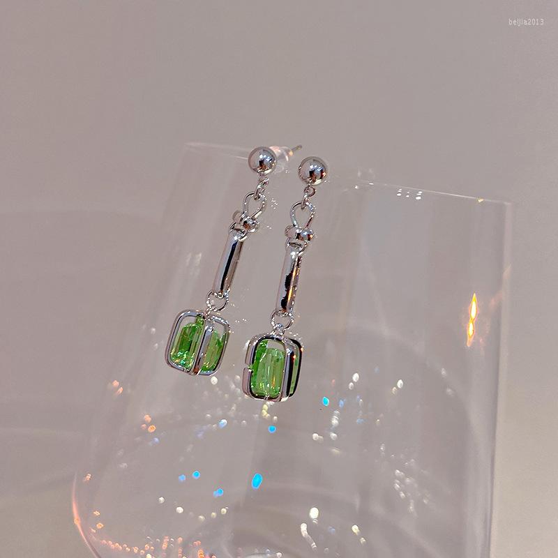 

Dangle Earrings 2022 Contracted Senior Crystal Long Drop Fashion Fresh Geometric Water Modelling Fine Women