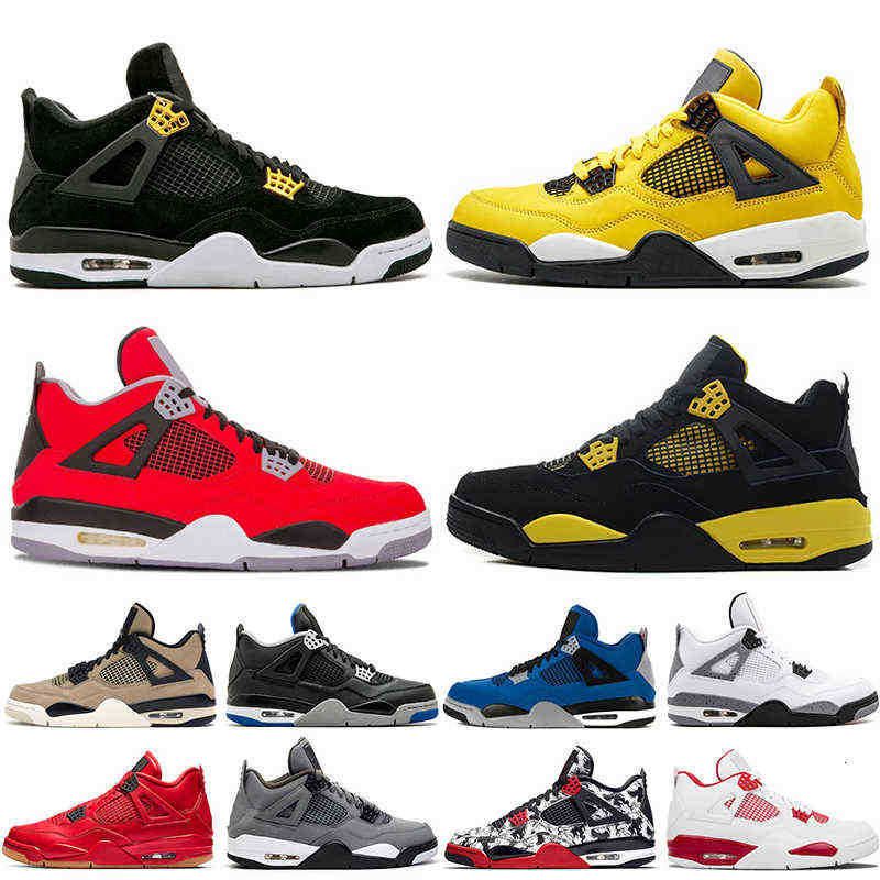 

Fashion Jumpman 4 4s Outdoor Shoes Mens Women Sneakers University Blue Taupe Haze Sail Fire Red Guava Ice Undefeated Cour Air Jordon Jordens, 14 new bred 36-47
