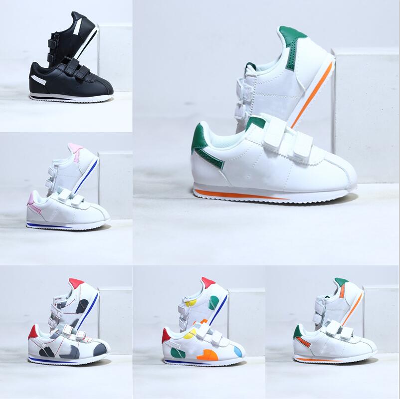 

Black White Newborn Kids Shoes White Leather Upper Purle Trainers Hawkins High Infant Sneakers, 5-