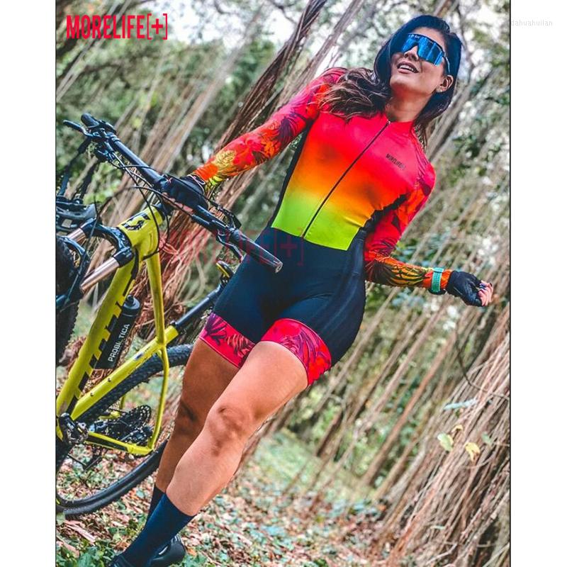 

Racing Sets MLC Macaquinho Ciclismo Feminino Triathlon Jumpsuit Summer Women's Riding Suit Mtb Jersey Pro Cycling Long Sleeve Set, Mlc22-318