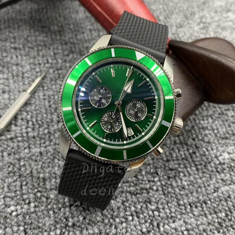 

Men's battery watch 904L 46MM rubber classic strap wrist watch designer fashion exquisite sapphire waterproof u1 watches, Sapphire glass