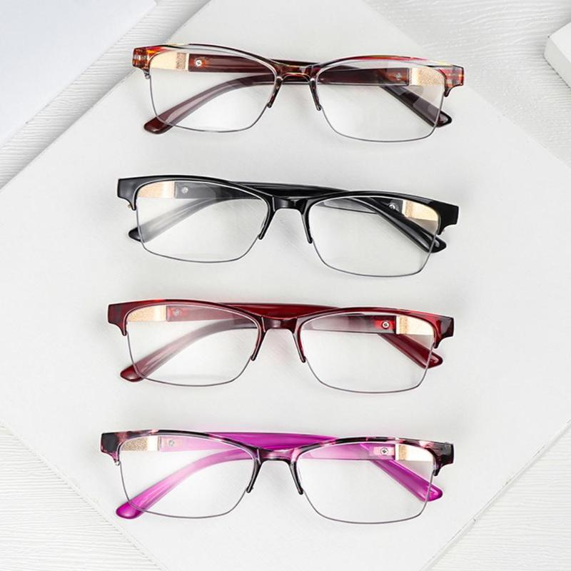 

Sunglasses Metal Half Frame Reading Glasses Women Men Portable High-definition Presbyopic Eyewear Far Sight Vision Care 1.00- 4.00