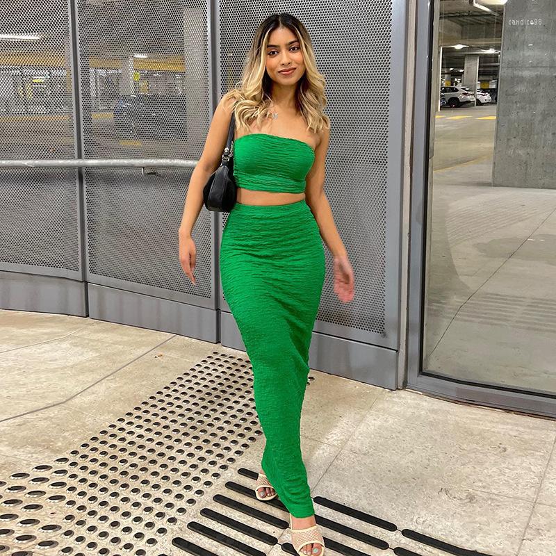 

Work Dresses NatteMaid FD Women' Clothing 2022 Summer Solid Color Backless Wrap Chest Hip Skirt Slim Fit Casual Suit, Green