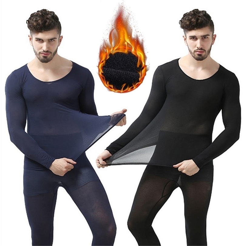 

Mens Thermal Underwear Winter 37 Degree Constant Temperature for Men Ultrathin Elastic Thermo Seamless Long Johns 221113, Blue