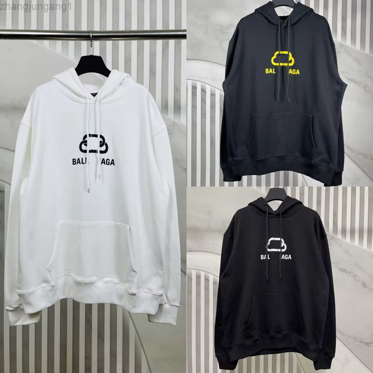 

Designer Ballanciagas Hoodie Balanciagas Autumn And Winter Classic Lock Button Hooded Pullover Sweater Loose Casual Printed Hoodie For Men And Women, No sale