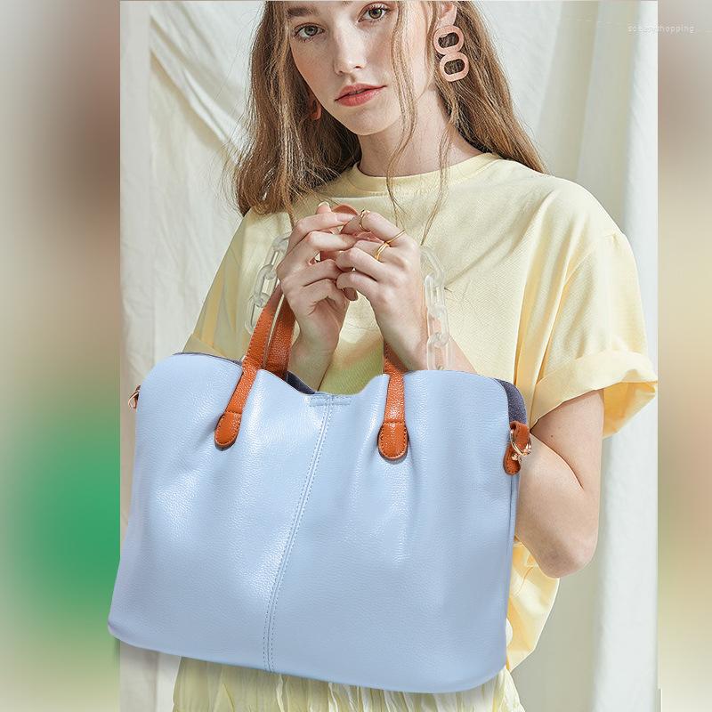 

Evening Bags Leather Women Bag Fashion Color Bump Cow Skin Tote Large Oblique Shoulder 01-SB-zmxkst