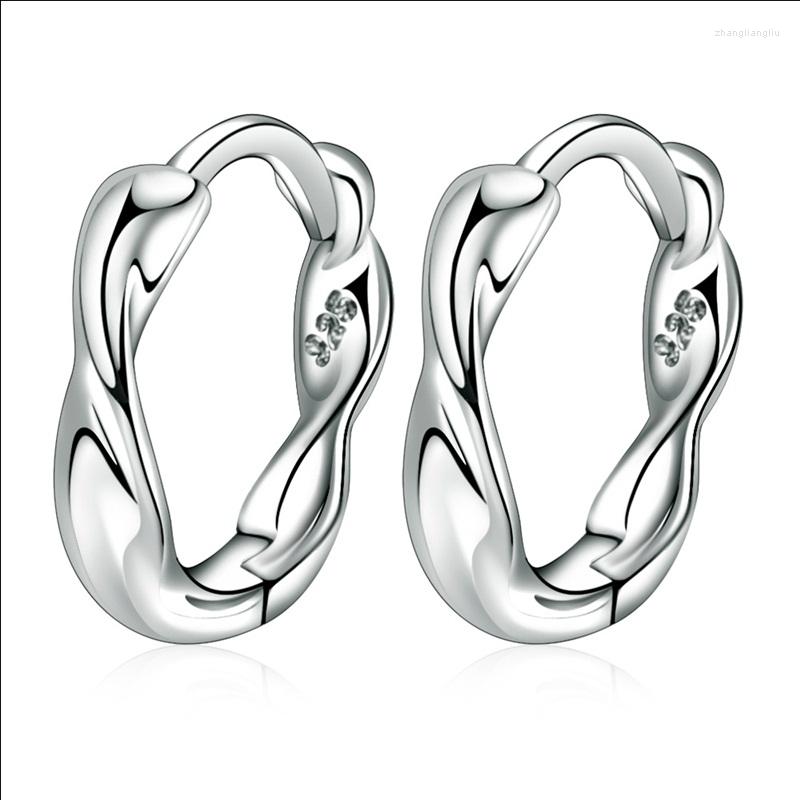

Hoop Earrings Wholesale European Fashion Fine Woman Girl Mother Party Birthday Wedding Christmas Gift Wave 18KT White Gold