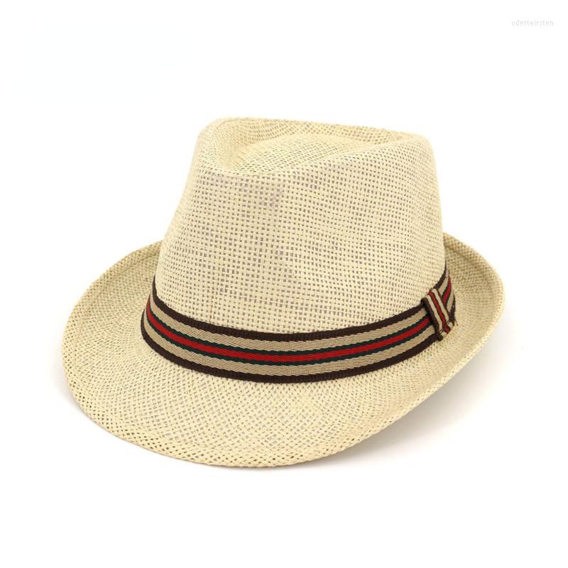 

Berets Retro Straw Fedoras Top Jazz Plaid Hat Spring Summer Bowler Hats Cap Classic Version Casual Beach For Men Women, Black