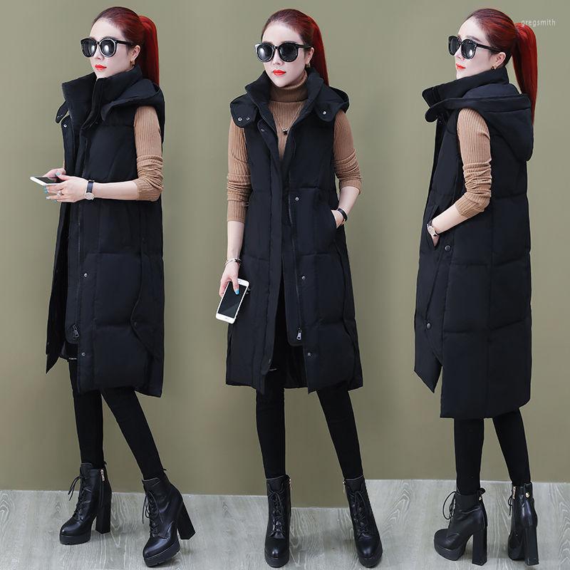 

Women's Vests Women Winter Vest Zipper Coats Hooded Down Cotton Jacket Parkas Female Warm Loose Mid-Length Women's Sleeveless T33, Khaki 2116