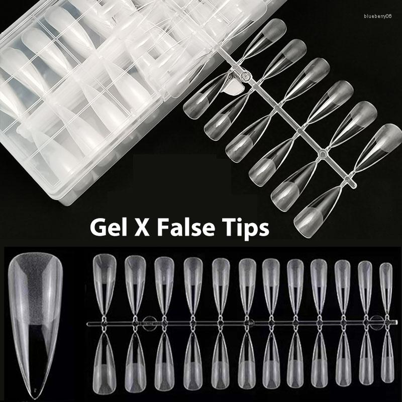 

False Nails 240Pcs Gel X Short Nail Tips American For Extension Coffin Almond Fake Press On, Clean square