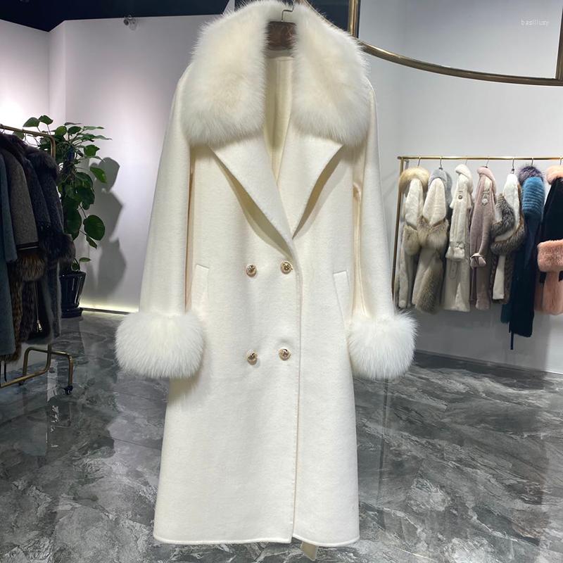 

Women' Fur Women Natural Coat Winter Jacket Female Real Collar Cashmere Sheep Wool Blends Autumn Outerwear Ladies ClothingWomen' & Faux, Khaki