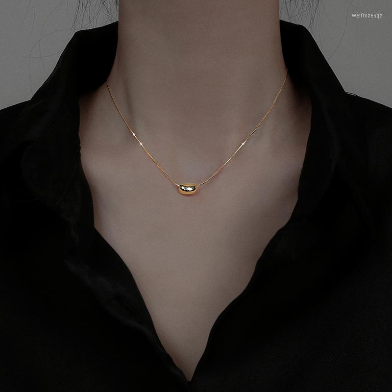 

Chains Korean Acacia Peas Gold Color Handmade Clavicle Chain Necklace For Women Girls Simple Trendy Fashion Jewelry Gift SN2444