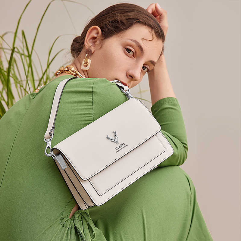 

Cross Body Cnoles White Color Leather body Bags for Women Travel Handbag Fashion Simple Shoulder Ladies 221114, Green