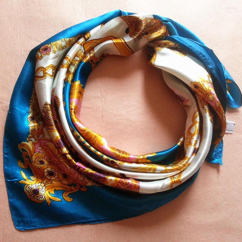 

Scarves Shawl Women 90x90cm Imitated Quality Silk Size High Scarf Big Fashion