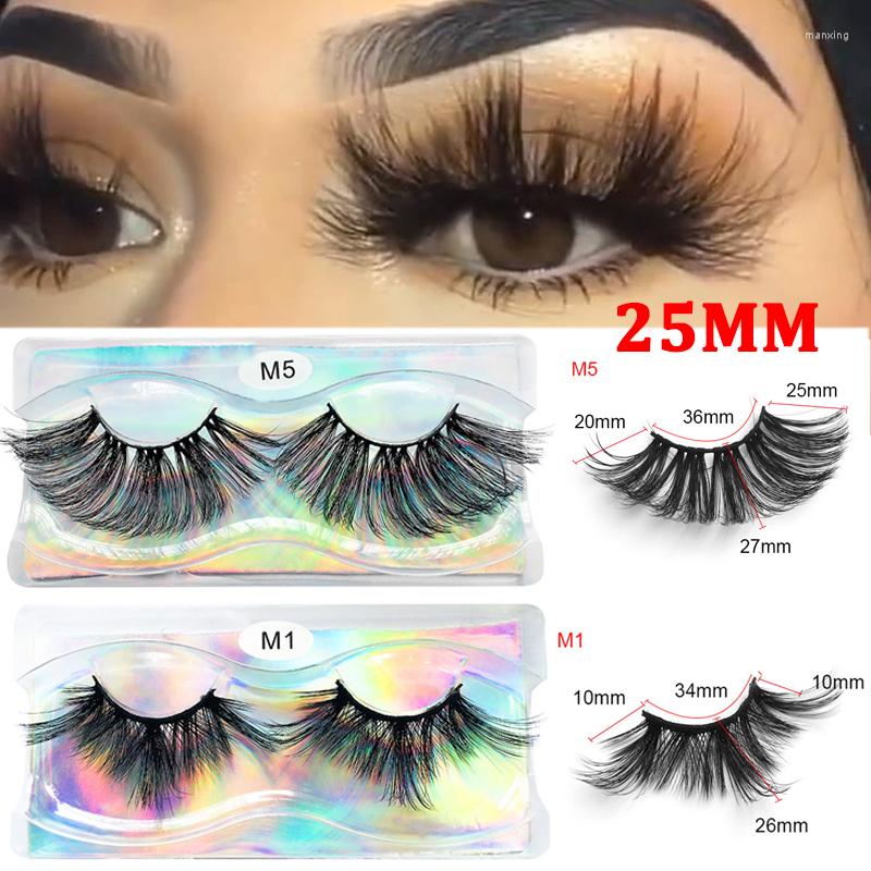 

False Eyelashes 25MM Long Fake Mink Eyelash 8D Thick Lashes Natural Wispy Lash Handmade Cross Curl For Extension Makeup Tools