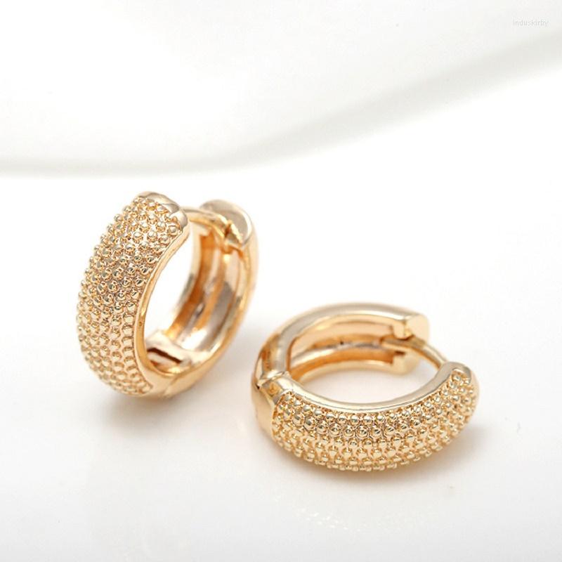 

Hoop Earrings 14K Gold Palted Round French Huggie Cartilage Cuff Embossing Hypoallergenic Luxury Fashion Circle Jewelry