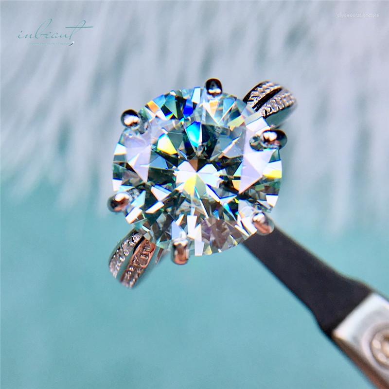 

Cluster Rings Inbeaut Classic 925 Silver 5 Ct Excellent Cut D Color Pass Diamond Test Moissanite Queen Engagement Ring For Women Fine