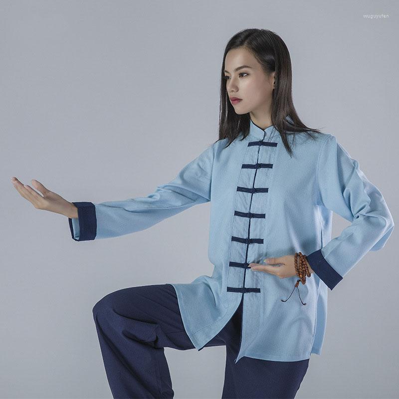 

Ethnic Clothing Women's Soft Cotton /Linen Tai Chi Suit Wushu Martial Arts Uniform Morning Exercise Woman Jacket Pants Meditate