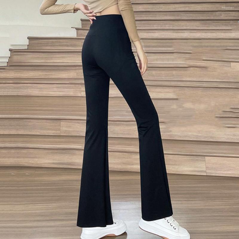 

Women's Pants Suit Fishtail High-Waist Flared Women Leg Opening Split, Black