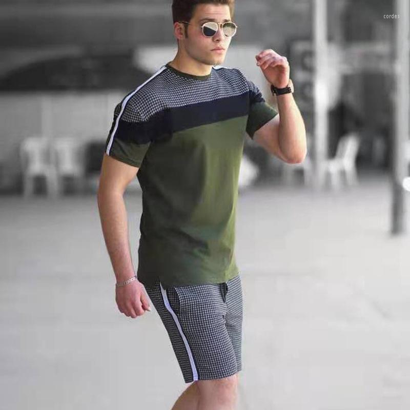 

Men's Tracksuits 2022 Summer Ice Silk Casual Fashion Men's Suit Loose Short-sleeved T-shirt Belted Shorts, Black