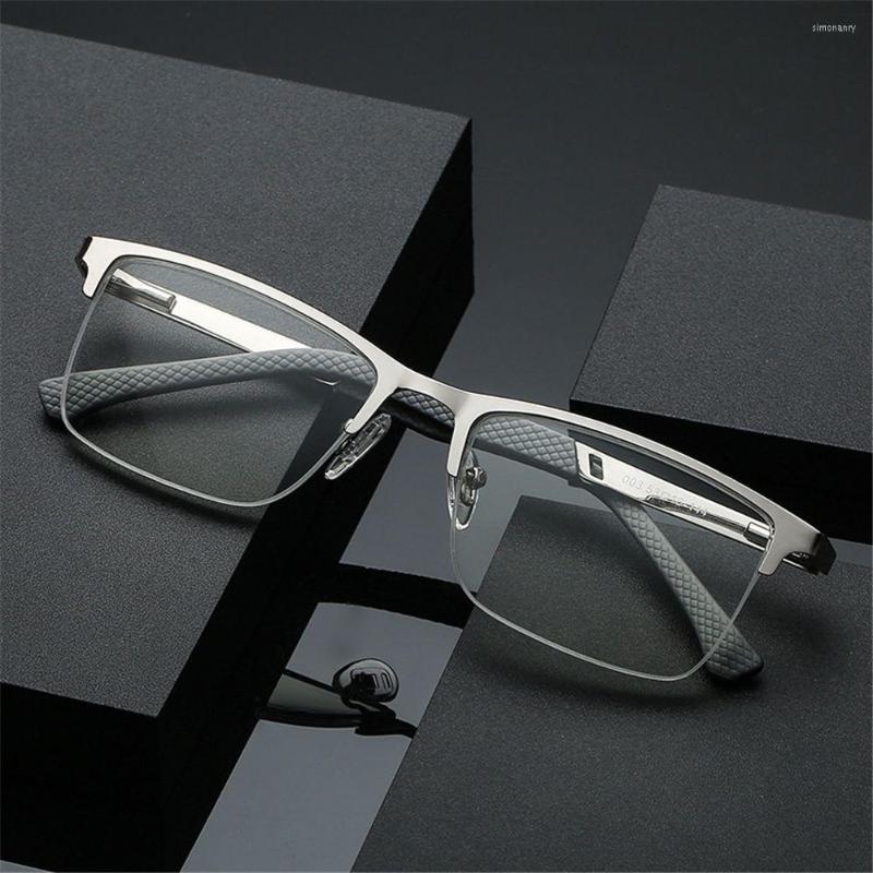 

Sunglasses Anti Blue Light Business Reading Glasses For Men Fashion Metal Half Frame Glare Presbyopia Eyeglasses Vision Care 1.0- 4.0