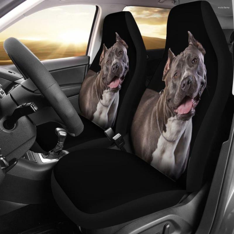 

Car Seat Covers Pit Bull Design Colorful Back Pack Of 2 Universal Front Protective Cover