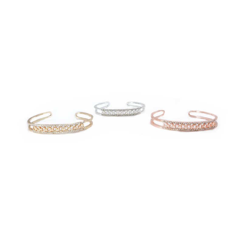 

WJZB Fashion chain bangles exquisite rhinestone alloy bangle for women jewelry wholesale