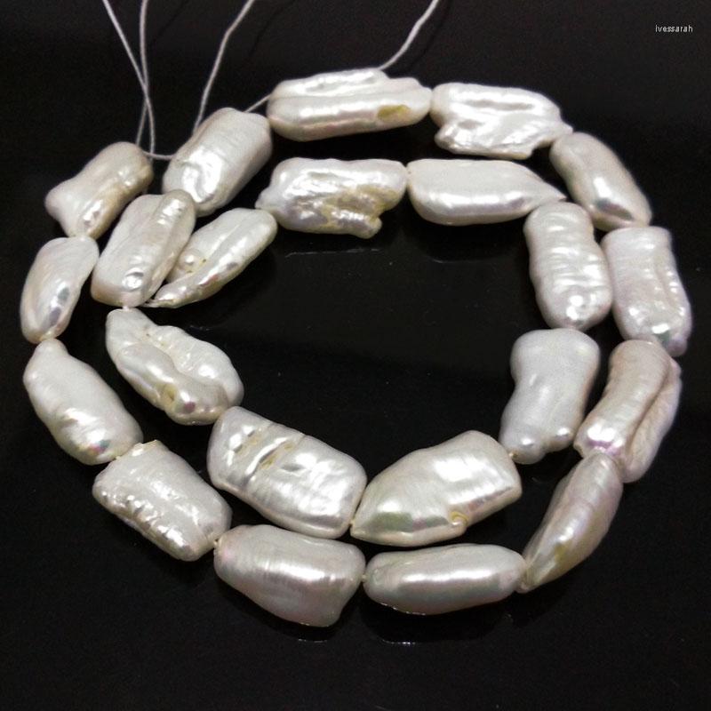 

Choker 16 Inches 10-20mm Natural White Flat Baroque Keshi Pearl Loose Srtrand