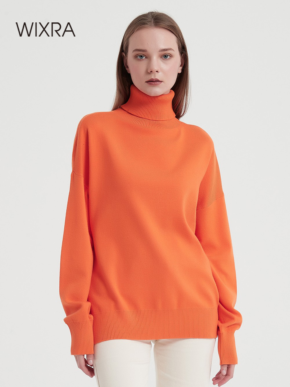 

Women' Sweaters Wixra Women Turtleneck Sweater Female Pullovers Soft Jumper Classic Stylish Knitted Top Autumn Winter 221111, Purple