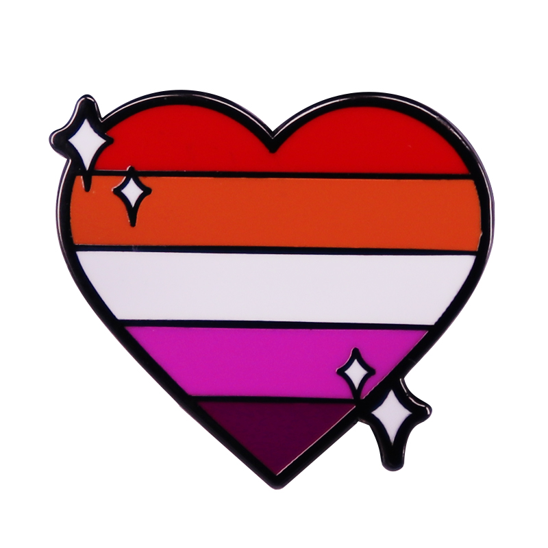

Lesbian Pride Flag Inspiration Brooch Heart Badge pin badges, As picture