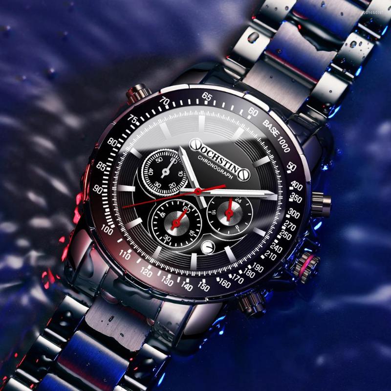 

Wristwatches OCHSTIN Reloj Hombre 2022 Fashion Casual Watch Men Waterproof Analog 24 Hour Date Quartz Watches Sports Chronograph Male Clock, Blue