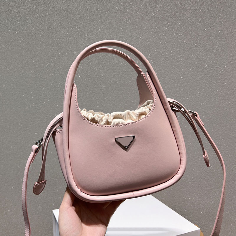 

Clutch Handbags Women Crossbody Bags Drawstring Handbag Band Mouth Bag Mini Wallet Real Leather Canvas removable Shoulder Strap