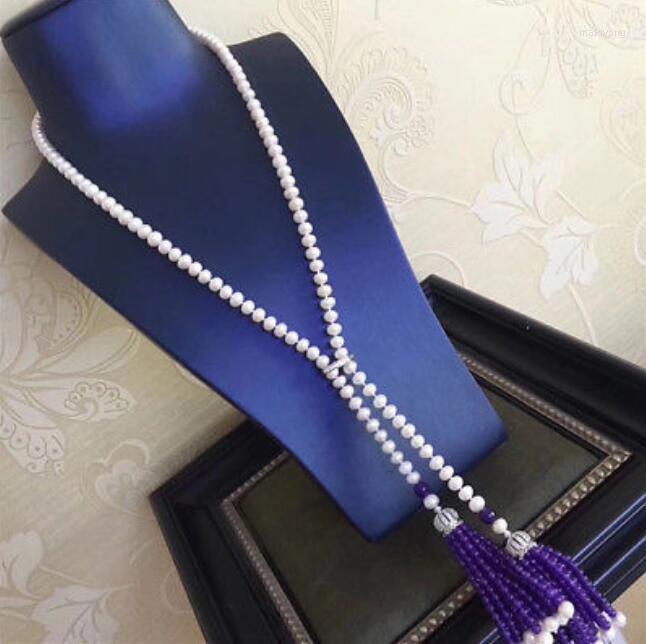 

Pendant Necklaces Style Jewelry 8 Mm 40" Long White Pearl Necklace Christmas Gift