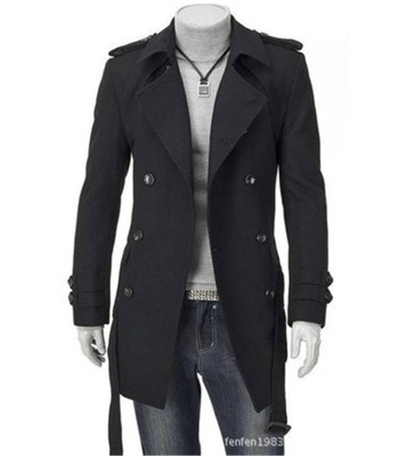 

Men's Jackets Men 's Jackets Double Platoon Buckle Clothing Men Long Coat Belt Double Breasted Trench Coat Black Grey M3XL 221014, Dark grey