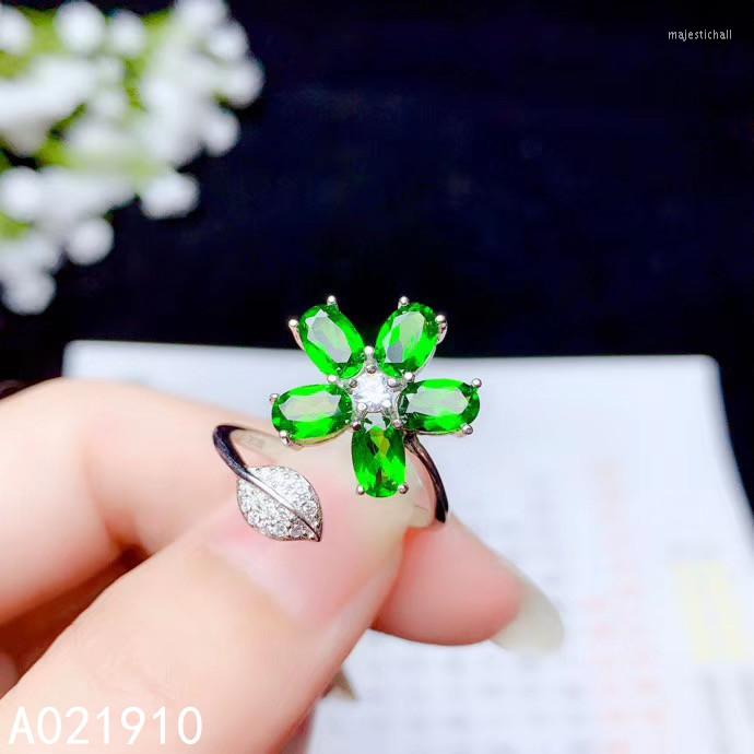 

Cluster Rings KJJEAXCMY Boutique Jewelry 925 Sterling Silver Inlaid Natural Diopside Gemstone Female Ring Support Detection Trendy Got