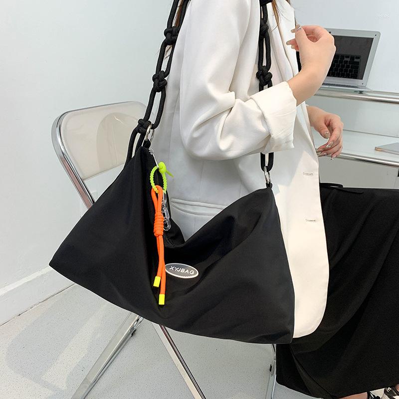 

Evening Bags Solid Color Nylon Messenger Bag For Women 2022 Handbags Shoulder Casual Female Beach Shopping Ladies Hand Bolsas, Orange