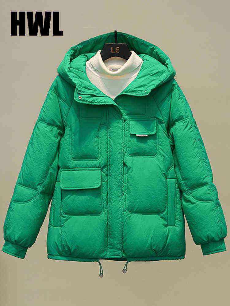 

Women's LongSleeve FullZip WaterResistant Packable Hooded Puffer Jacket Women's Thickened Down Jacket J220727, Black