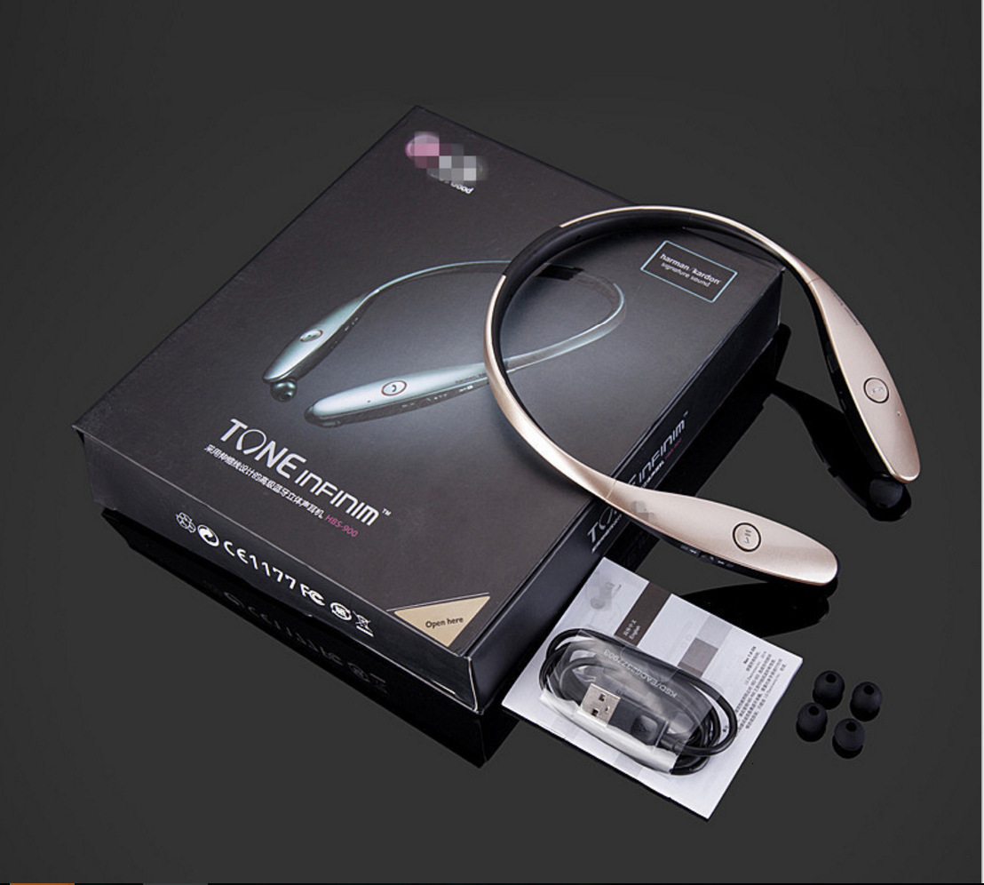 

Cell Phone Earphones HBS900 Bluetooth Headset LG Sports Earbuds Hifi Stereo Subwoofer Wireless Headphone Waterproof Suitable for S20 221114, Gold