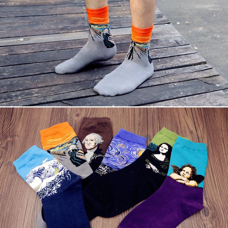 

Men's Socks Vintage Retro Oil Painting Art Novelty Funny Sock For Men Women Harajuku Fuzzy 2022 Trendy
