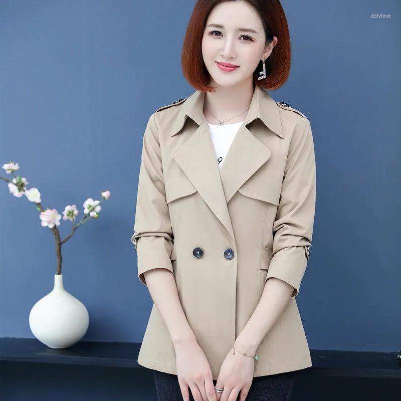 

Women's Trench Coats Women's Windbreaker Spring Autumn Women Coat 2022 Fashion Jacket Tops All-match Middle-aged Temperament, Black