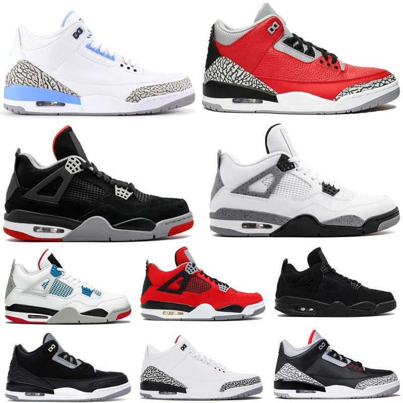 

Basketball Shoes Women Sneakers Fire Red White Cement Men Sports With Boxdb7Tx0Zt 4S 4 Union Neon Bred 3 3S Unc, Color 23