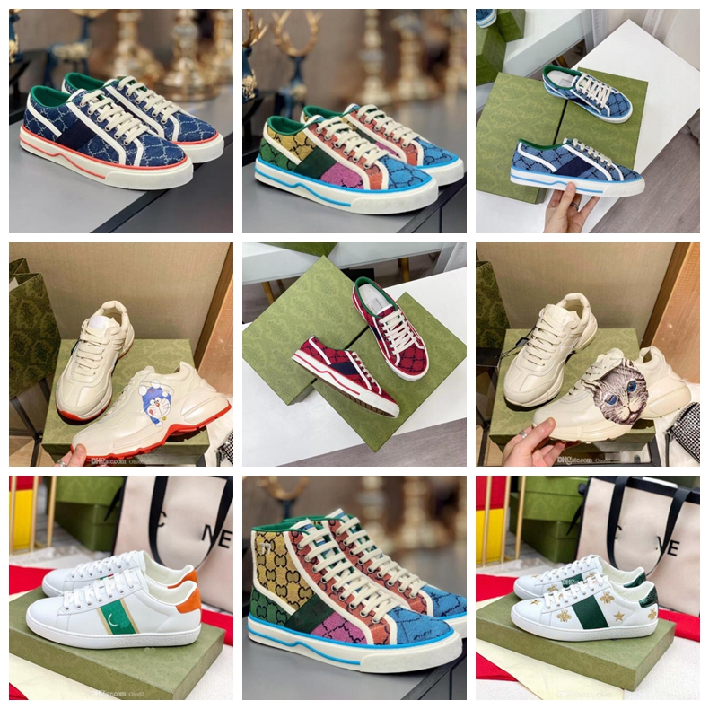 

Tennis Canvas Casual shoes Luxurys Designers Womens Shoe Italy Green And Red Web Stripe Rubber Sole Stretch Cotton Low Top Mens Sneakers, 29