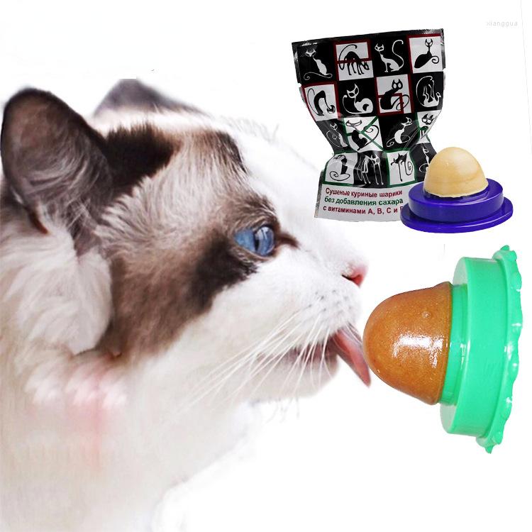 

Cat Toys Nutrition Catnip Ball Dust Cover Round Safe Snack Lick Candy Vitamin Pudding Lollipop For Kitten Ragdoll