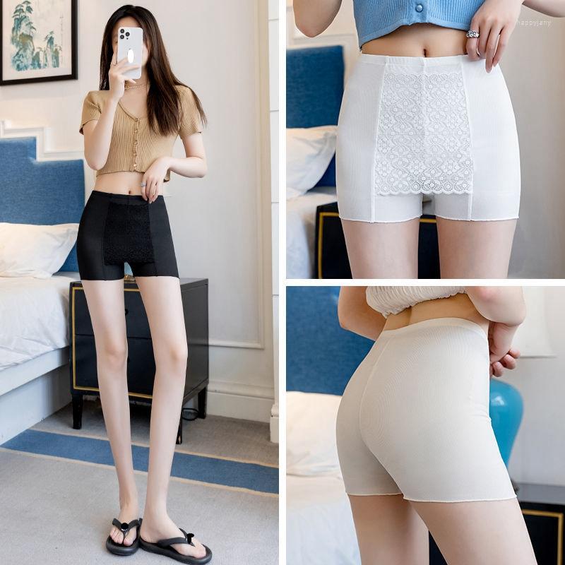 

Women's Panties Ladies Thin Ice Silk High Waist Safety Pants Women Slimming Spring Summer Double Layer Seamless Stretch Skirt Shorts, Beige
