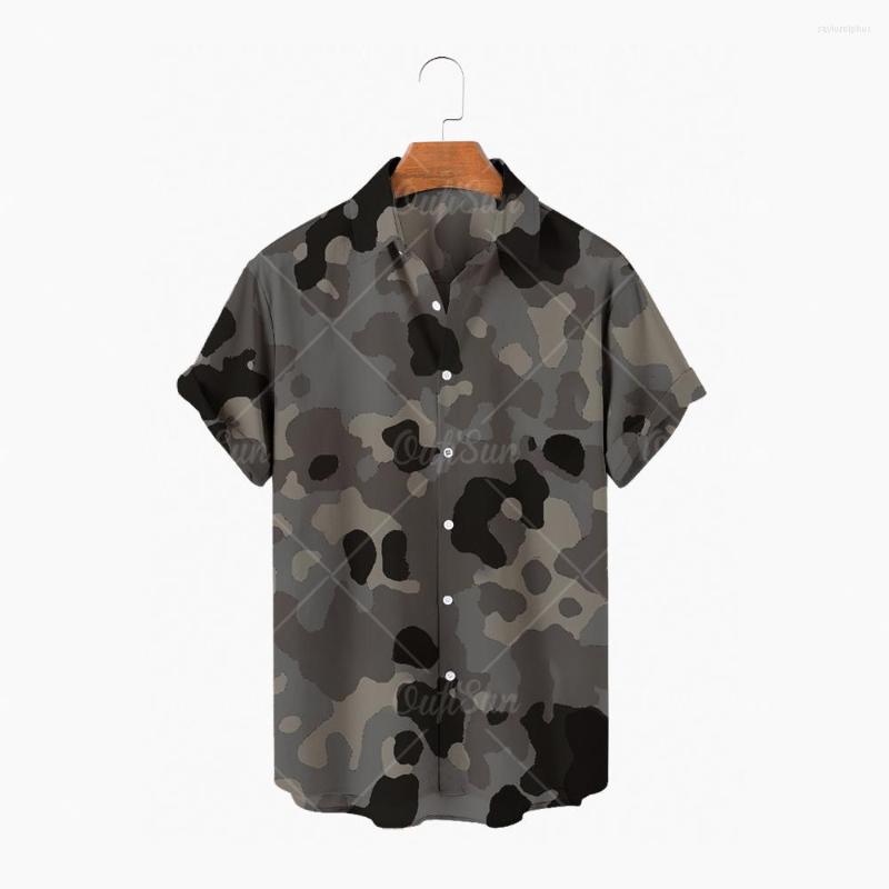 

Men' Casual Shirts Shirtsgdfv 2022 Hawaiian Short-sleeved Shirt Camouflage Print Summer Hip-hop Streetwear Harajuku Oversize, Zm-532